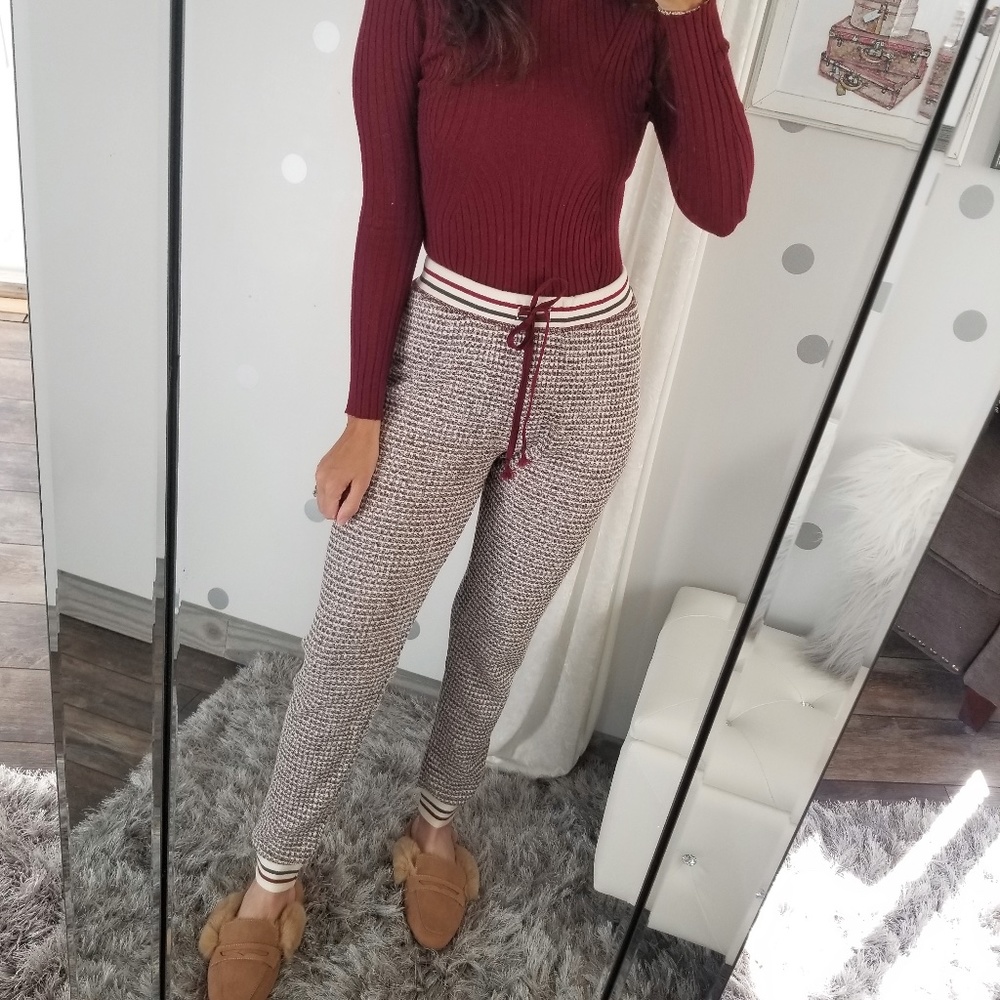 Last1️⃣ Winter Thermal Waffle Knit Joggers Fall Loungewear Drawstring Pants - Picture 4 of 8